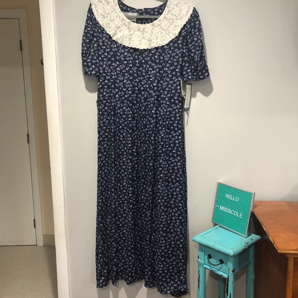 NEW Vintage Sarah Elizabeth long prairie dress short sleeve Size 16